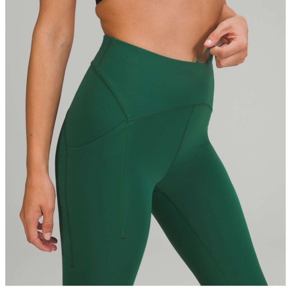 6 / NWOT Lululemon Power Thru High-Rise Tight 25" Everglade Green - Picture 2 of 9